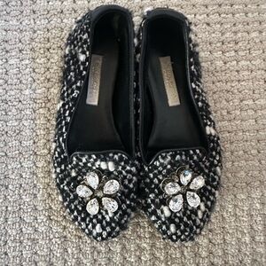 Dolce & Gabbana Black and White Embellished Flats